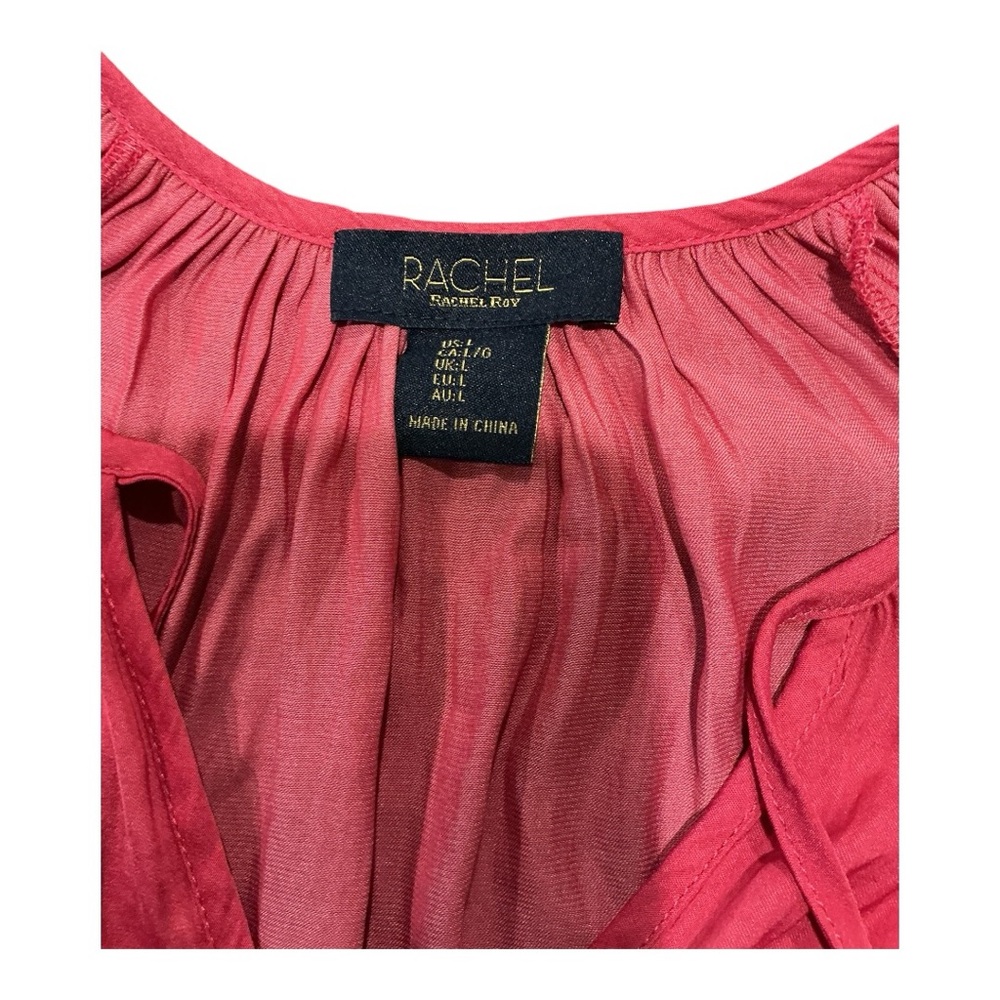 Rachel Rachel Roy Pink Puff Sleeve Blouse Women’s Size L. AA24 - Picture 4 of 5